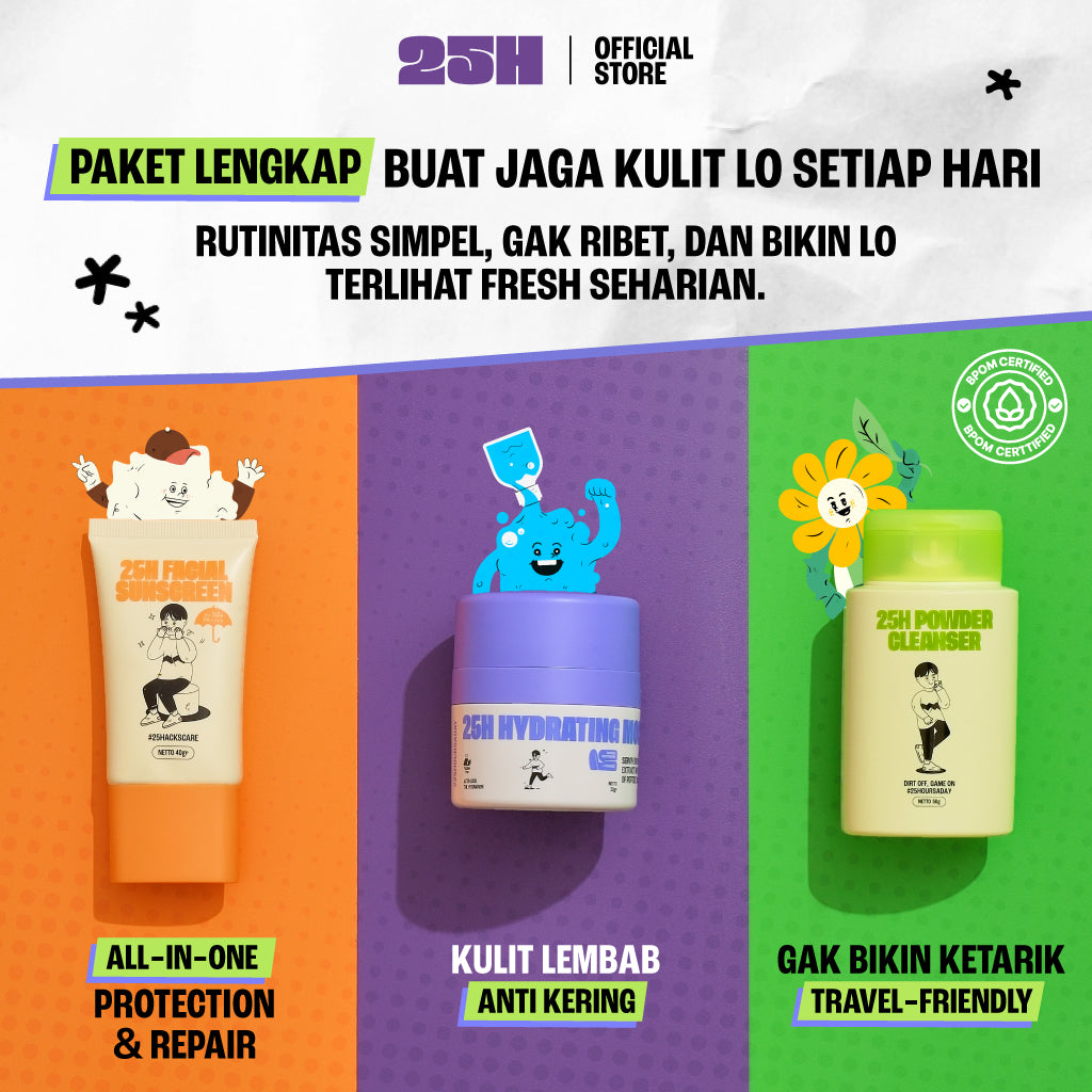25H Skincare Routine Pack - Tiga Langkah, Hasil Maksimal