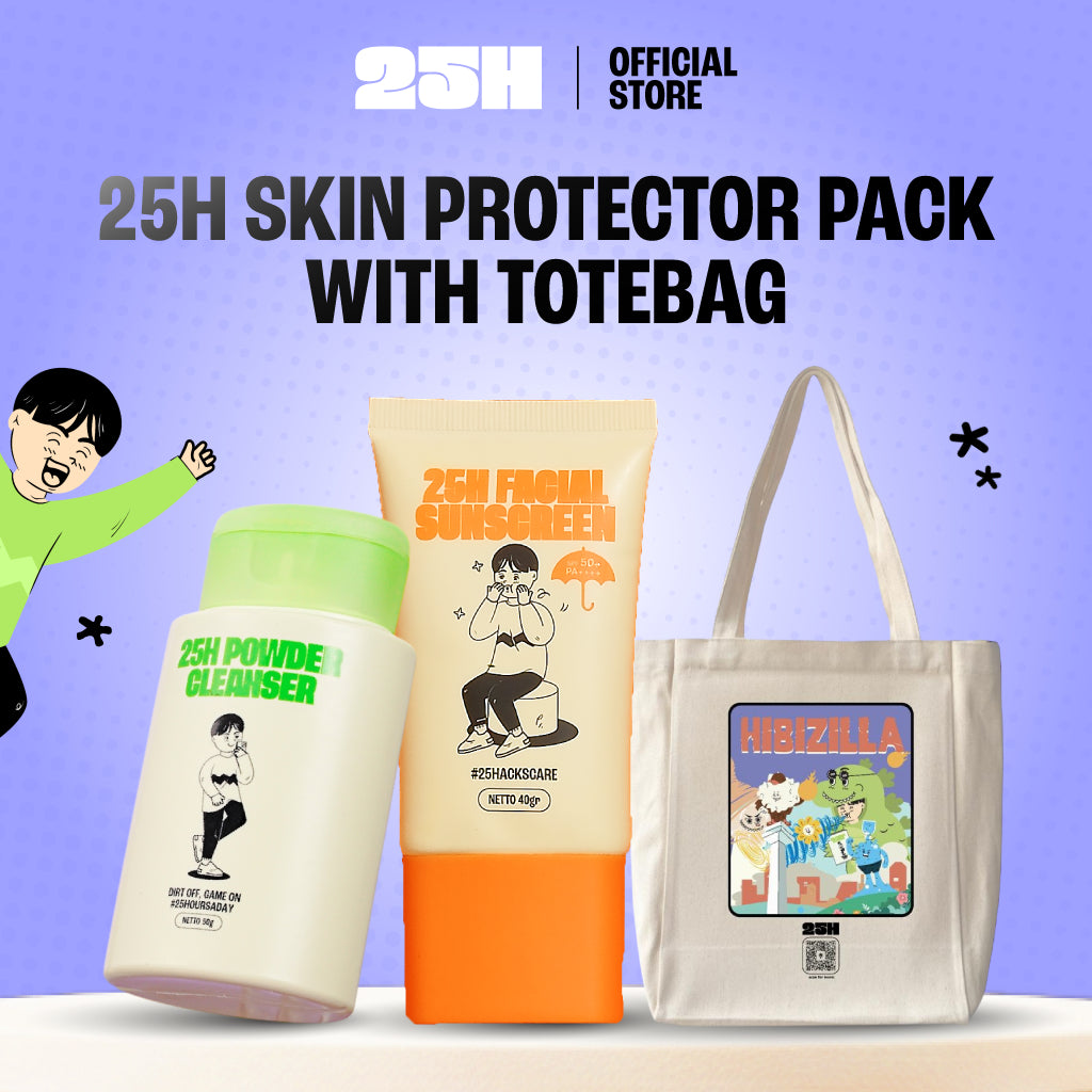 25H Skin Protector Pack with Totebag (Cleanser + Sunscreen + Totebag)
