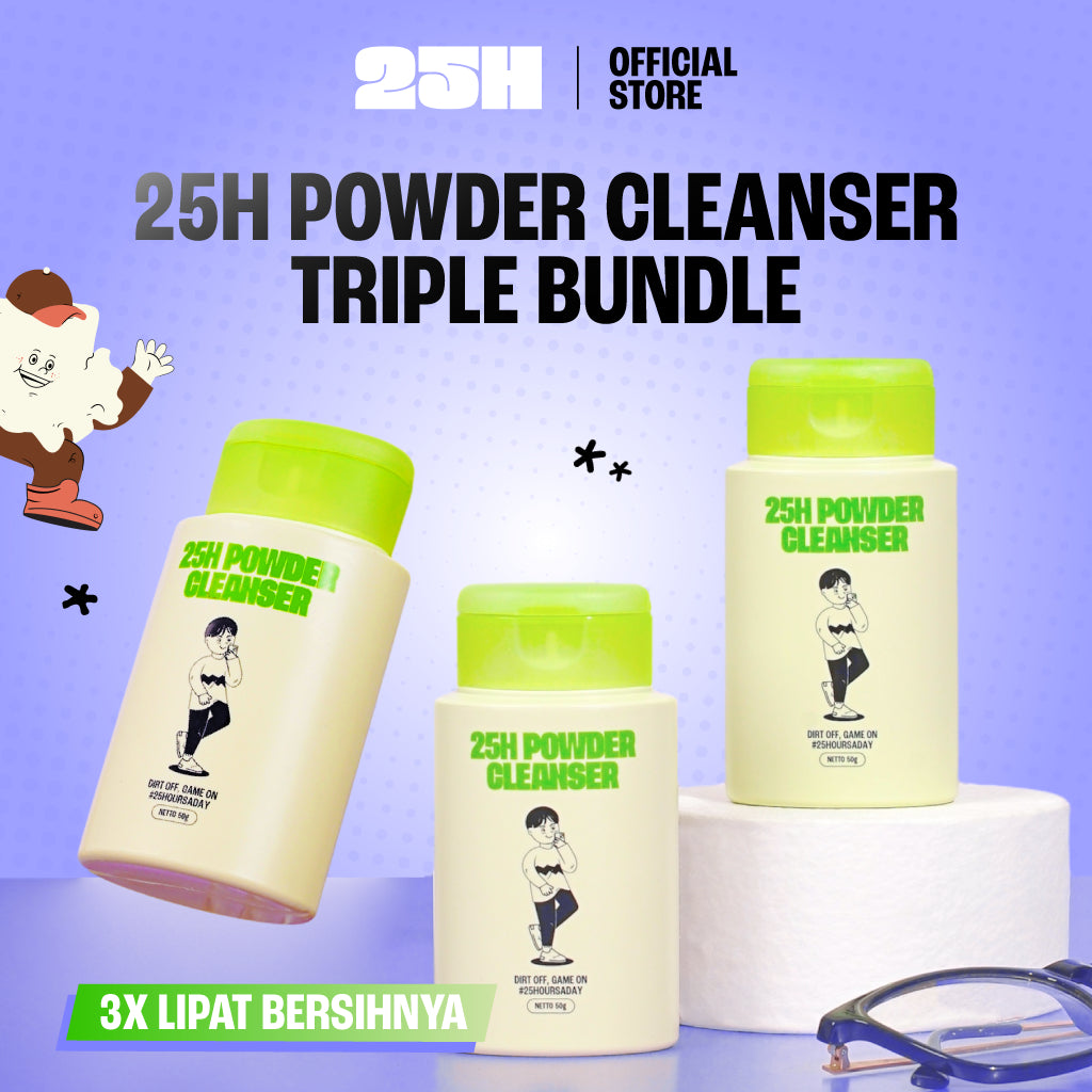 25H Powder Cleanser Triple Bundle (3 pcs) Low Ph & Cocok Untuk Semua Jenis Kulit