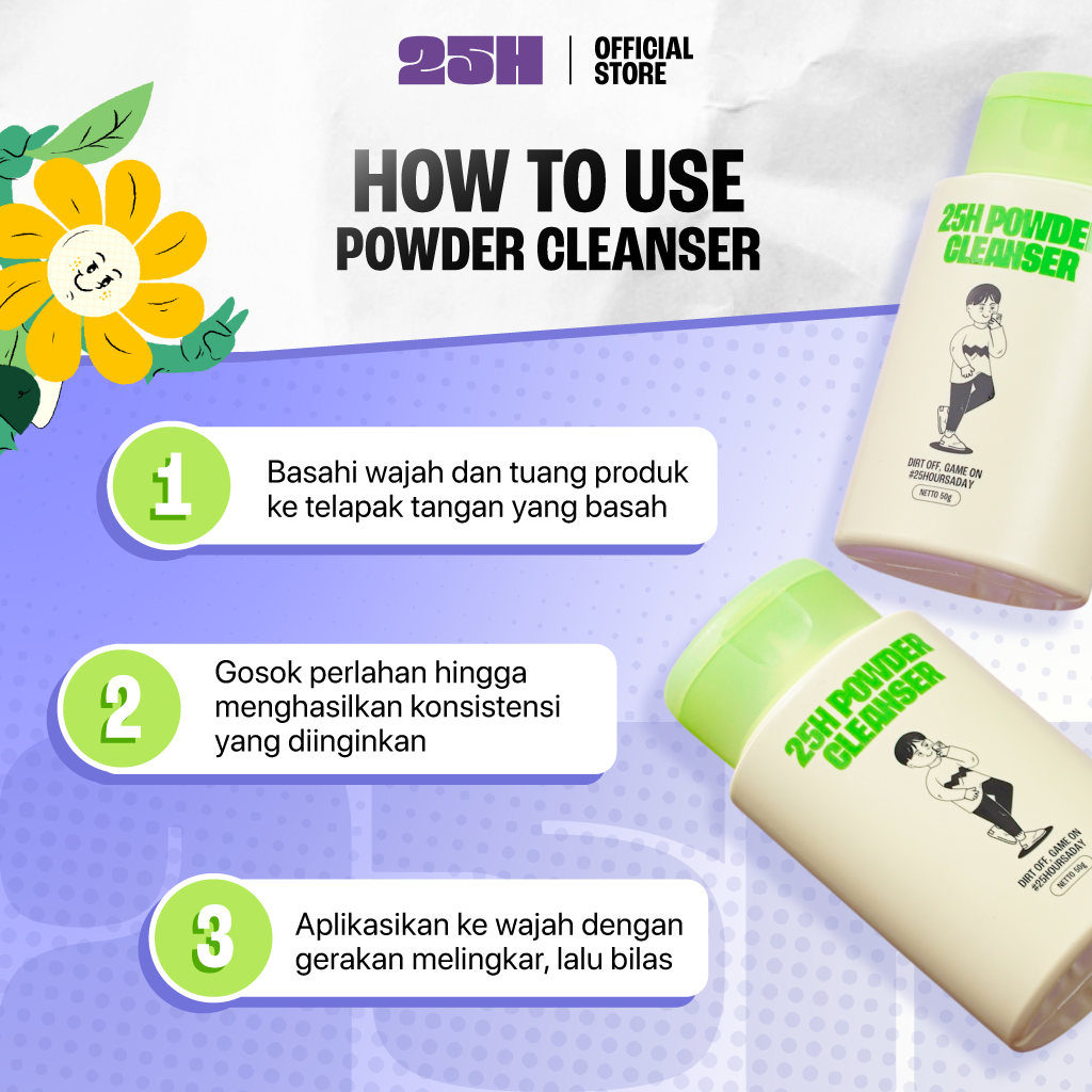 (Bundling) 25H Powder Cleanser - Sabun Wajah Bubuk - Praktis dan Travel Friendly
