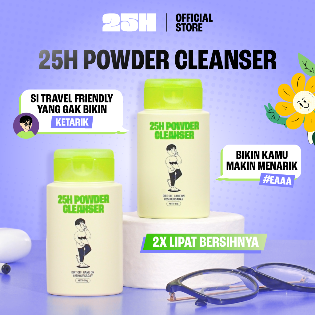 (Bundling) 25H Powder Cleanser - Sabun Wajah Bubuk - Praktis dan Travel Friendly