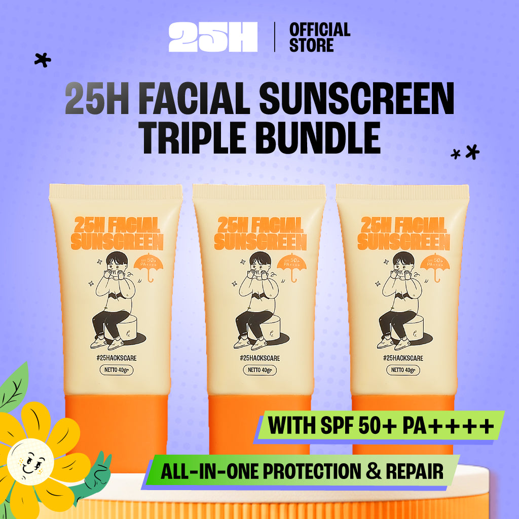 25H Facial Sunscreen Triple Bundle SPF 50+ PA++++ (3pcs) All-In-One Protection & Repair