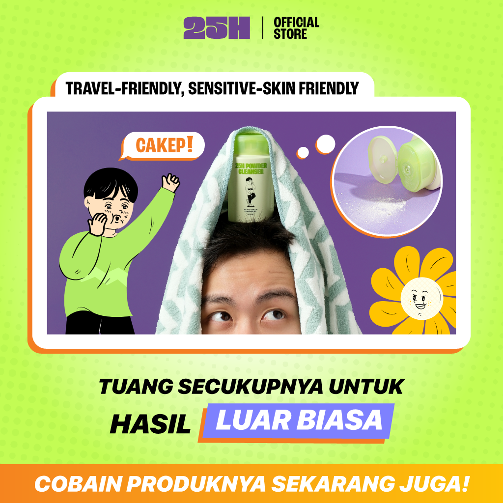 (Bundling) 25H Powder Cleanser - Sabun Wajah Bubuk - Praktis dan Travel Friendly