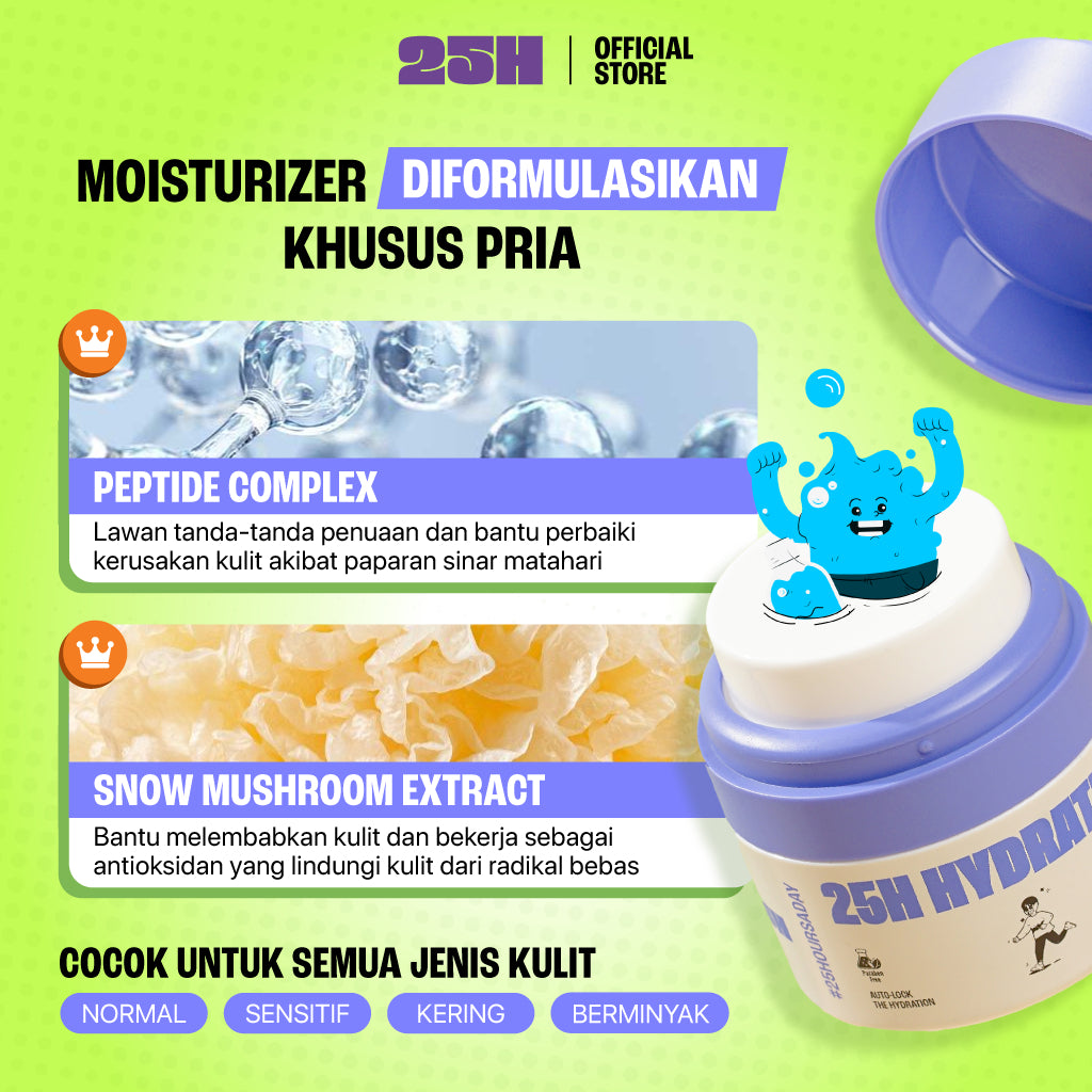 25H Skincare Routine Sample Set, Powder Cleanser + Facial Sunscreen + Hydrating Moisturizer